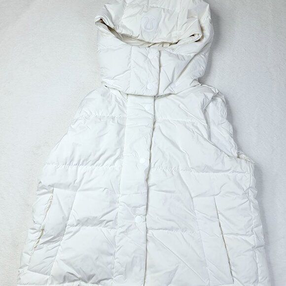 Lululemon Women's White Sleeveless Windproof Wunder Puff Cropped Vest Size 2 - Picture 2 of 7